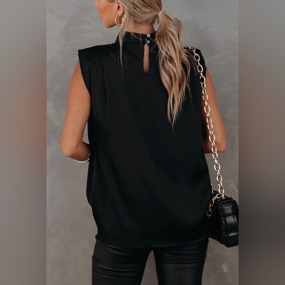 🔥HOT🔥NWT Rachel Zoe Black Satin Mock Drape Neck Top Sz XL - Picture 4 of 13